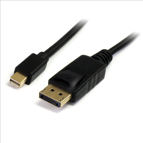 2m Mini DisplayPort to DisplayPort 1.2 adapter cable for 4K connectivity, supporting MST and durable gold-plated connectors.