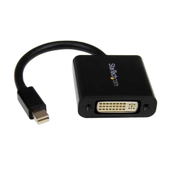 Mini DisplayPort to DVI Adapter connecting Mini DP devices to DVI displays, supporting resolutions up to 1920x1200.