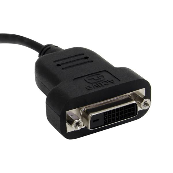 Mini DisplayPort to DVI Active Adapter for seamless connectivity between devices and DVI displays, supporting up to 1920x1200 resolution.