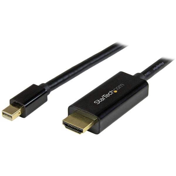 Mini DisplayPort to HDMI adapter cable (3m) for seamless 4K connectivity to displays from devices like MacBook or Surface Pro.