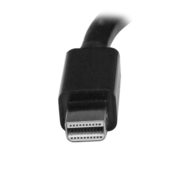 Compact 2-in-1 Mini DisplayPort adapter for HDMI and VGA connections, perfect for travel and professional presentations.