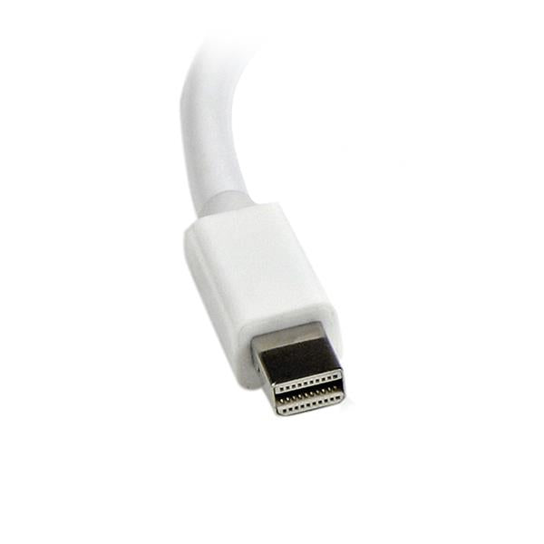 Mini DisplayPort to VGA adapter converter in white, enabling seamless connections for high-definition video on legacy displays.