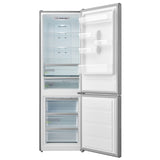 Midea Stainless Steel Fridge Freezer MDRB424FGF02AP with 321L capacity, no-frost design, LED lighting, and space-saving features.