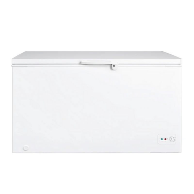 Midea MDRC564FZF01AP Chest Freezer with 418L capacity, fast freeze function, and two removable storage baskets for organization.