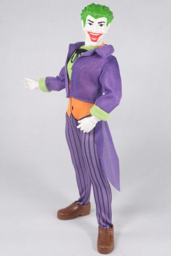 Limited edition MEGO Joker 50th Anniversary collectible figurine with 26 points of articulation in retro 1970s styling.