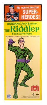 8-inch MEGO Riddler collectible figurine celebrating 50 years of Batman, with 26 points of articulation and retro styling.