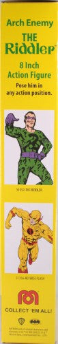 8-inch MEGO Riddler collectible figurine celebrating 50 years, featuring 26 points of articulation and classic 1970s styling.