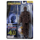 Mego 8" Creepshow action figure of Nate, featuring his chilling look and Bedelia's head accessory on a platter.