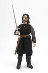 8-inch MEGO Aragorn collectible figurine with 14 articulation points and authentic costume, perfect for fans of Middle-earth.