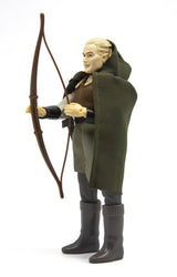 8-inch MEGO Legolas collectible figurine with 14 articulation points, detailed costume, and retro-style packaging for fans.