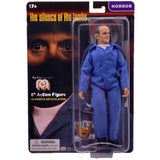 8-inch MEGO Hannibal Lecter collectible figurine, featuring fabric clothing and 14 points of articulation for dynamic display.