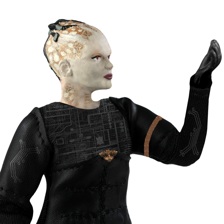 8-inch MEGO Borg Queen collectible action figure with 14 points of articulation, featuring authentic costume and details.