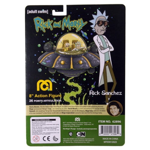 Collectible 8" figurine of Rick Sanchez from Rick and Morty, featuring detailed clothing and sculpting for fans.