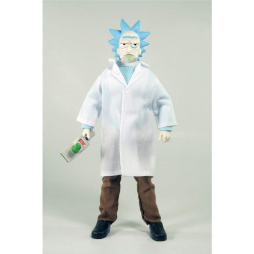 Collectible MEGO Rick Sanchez figurine (8"), capturing the iconic look from Rick and Morty, perfect for display or play.