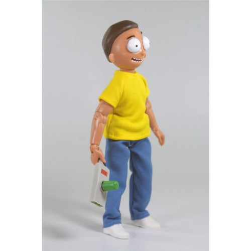 Officially licensed 8" MEGO Morty Smith figurine with 26 articulation points and detailed outfit, perfect for fans and collectors.