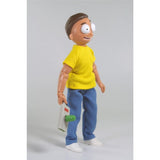 Officially licensed 8" MEGO Morty Smith figurine with 26 articulation points and detailed outfit, perfect for fans and collectors.