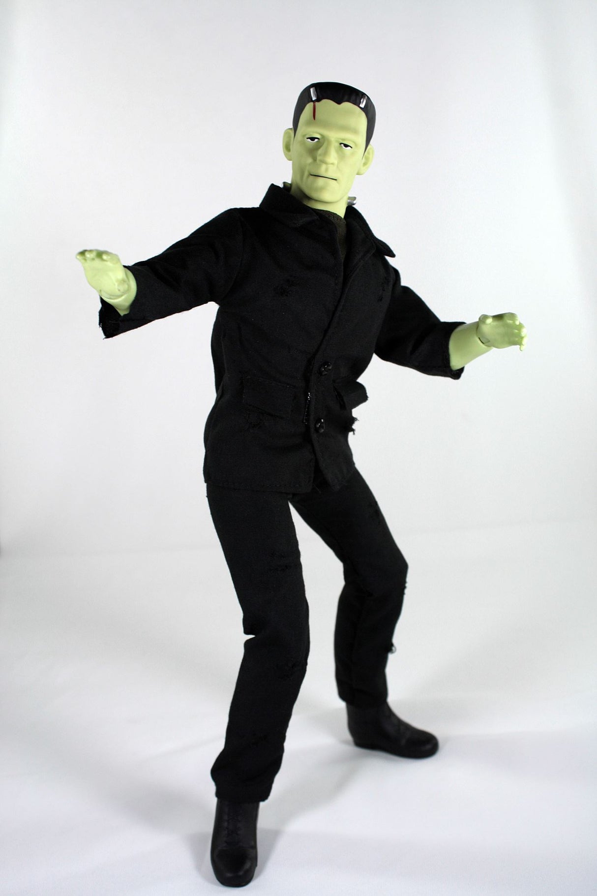 14" Mego Frankenstein figurine with detailed features, 14 points of articulation, and collector-friendly box.