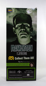 14" MEGO Frankenstein Universal collectible figurine, featuring detailed sculpting and 14 articulation points, ideal for collectors.