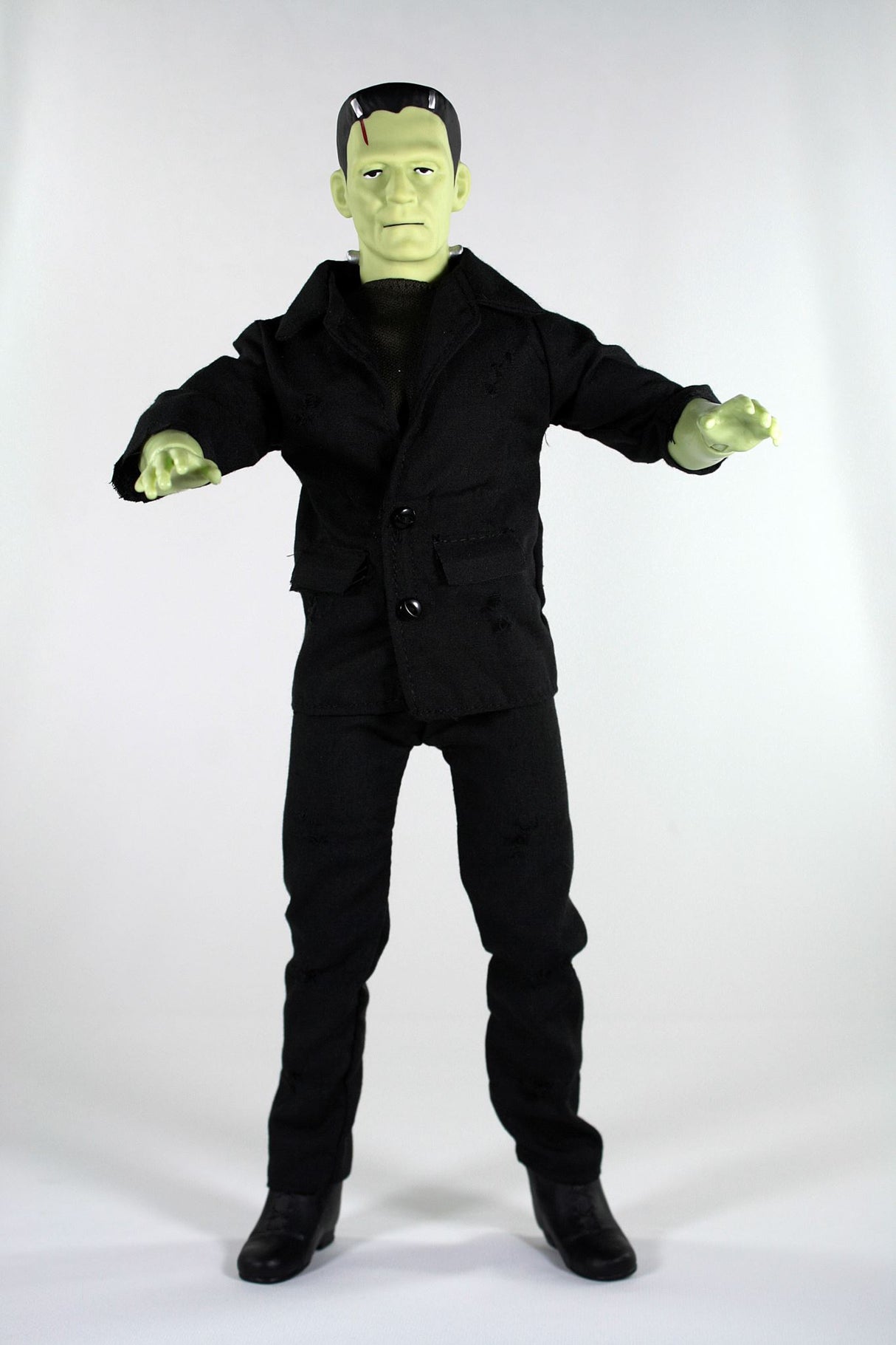 14" MEGO Frankenstein collectible figurine, detailed and poseable, honoring the 1931 film, in a classic display box.