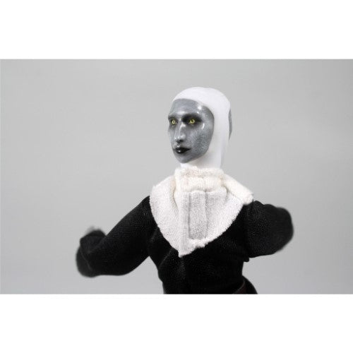 MEGO THE NUN HNF 8-inch collectible figurine with 26 articulation points, detailed fabric outfit, and retro packaging.