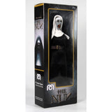 8-inch MEGO THE NUN HNF collectible figurine with 26 points of articulation and detailed fabric outfit, perfect for horror fans.