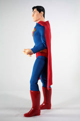 14" Mego Superman New Wave collectible figurine, showcasing comic book accurate details and 14 points of articulation.