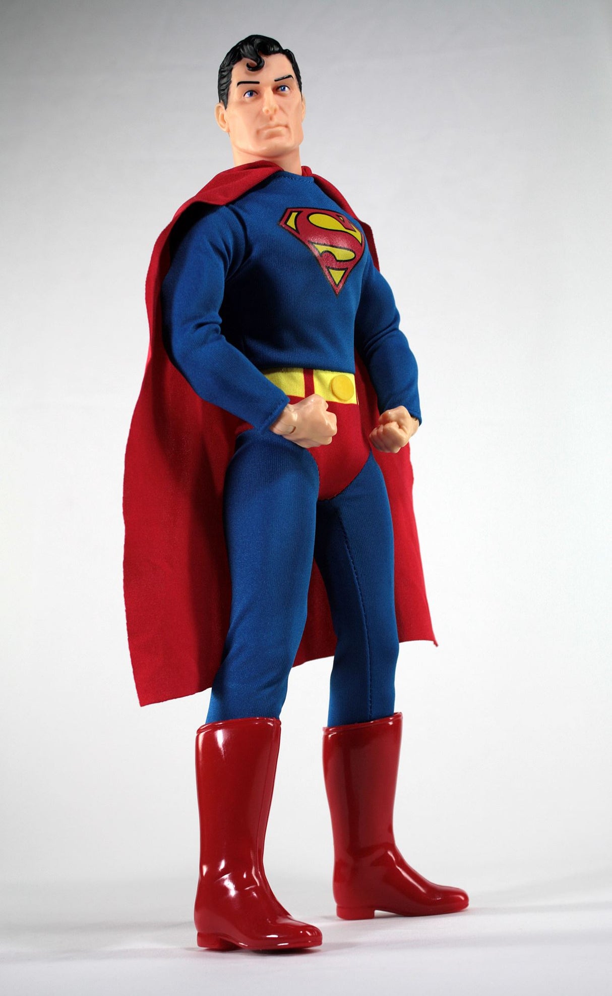 14-inch Mego Superman collectible figurine with comic-accurate detail, 14 points of articulation, and vintage-style packaging.