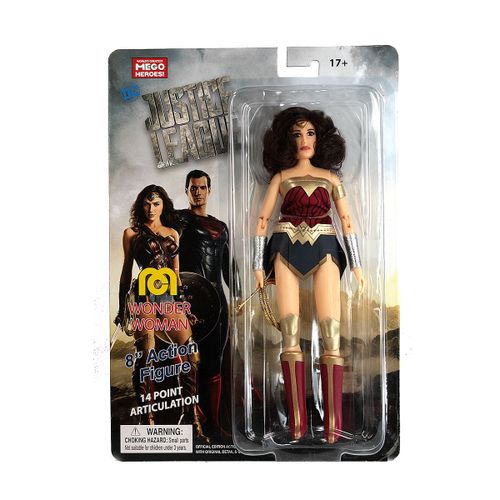 8" Gal Gadot Wonder Woman figurine featuring 14 points of articulation and intricate costume details, ideal for collectors.