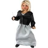 8-inch MEGO Bride of Chucky collectible figurine featuring detailed outfit and 26 points of articulation, perfect for horror fans.