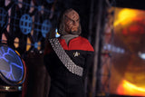 8-inch MEGO Star Trek action figure of Lt. Worf in Starfleet uniform, featuring 14 points of articulation and vintage design.