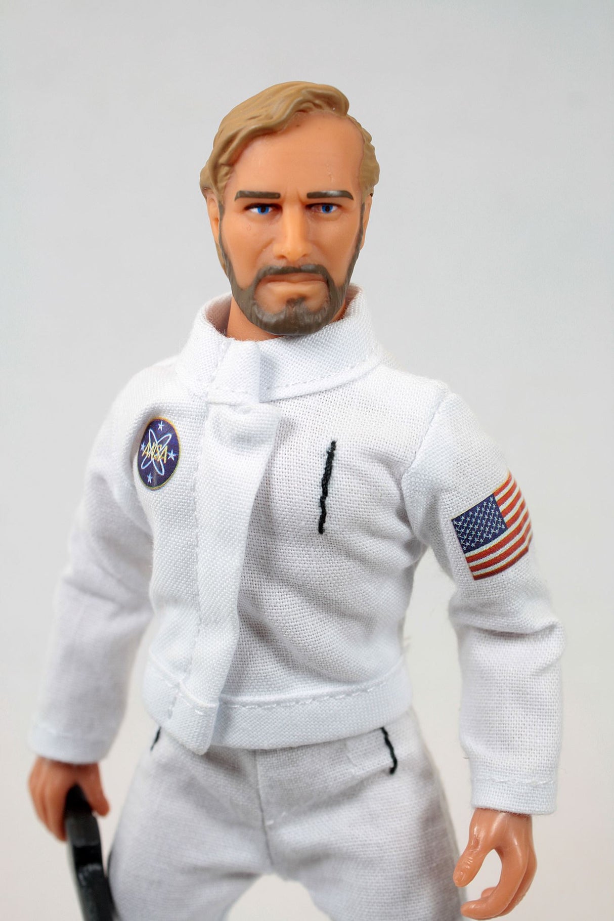 MEGO 8" George Taylor Astronaut Alt figurine, showcasing retro styling and 14 articulation points for dynamic poses.