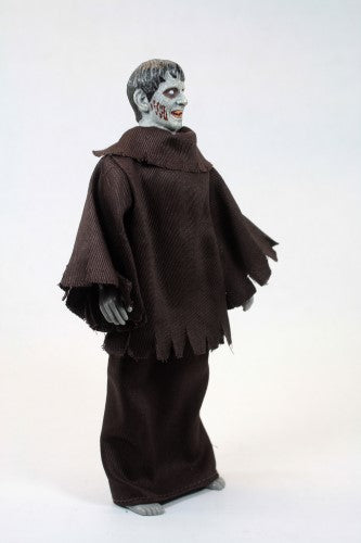 Collectible MEGO 8" Plague of Zombies figurine with detailed sculpt, 14 points of articulation, and classic horror attire.