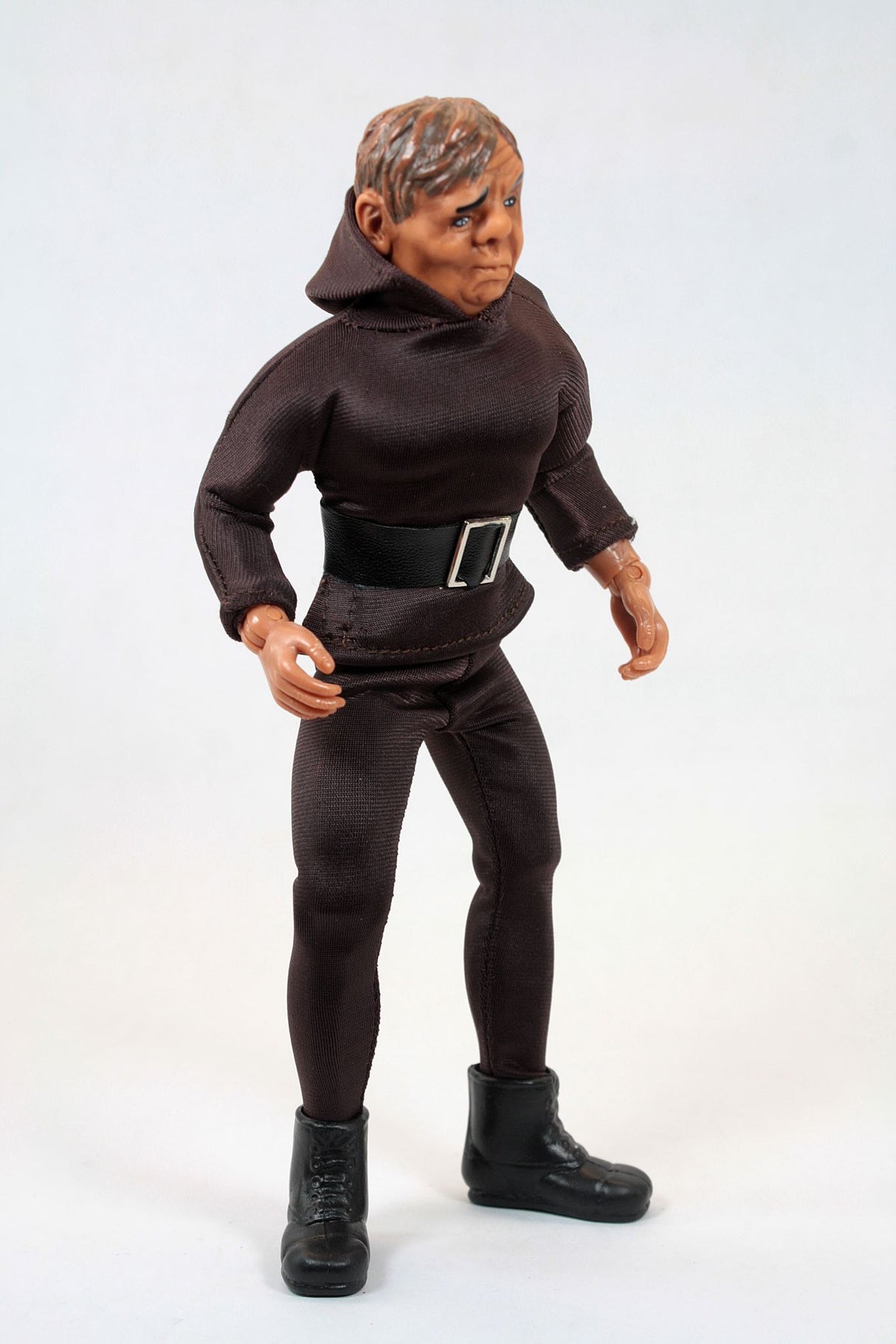 8" MEGO Universal Hunchback figurine with classic clothing and 14 articulation points, ideal for collectors and fans.