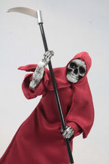 8-inch MEGO Grim Reaper collectible figure in dark attire, featuring 14 points of articulation and a traditional scythe.