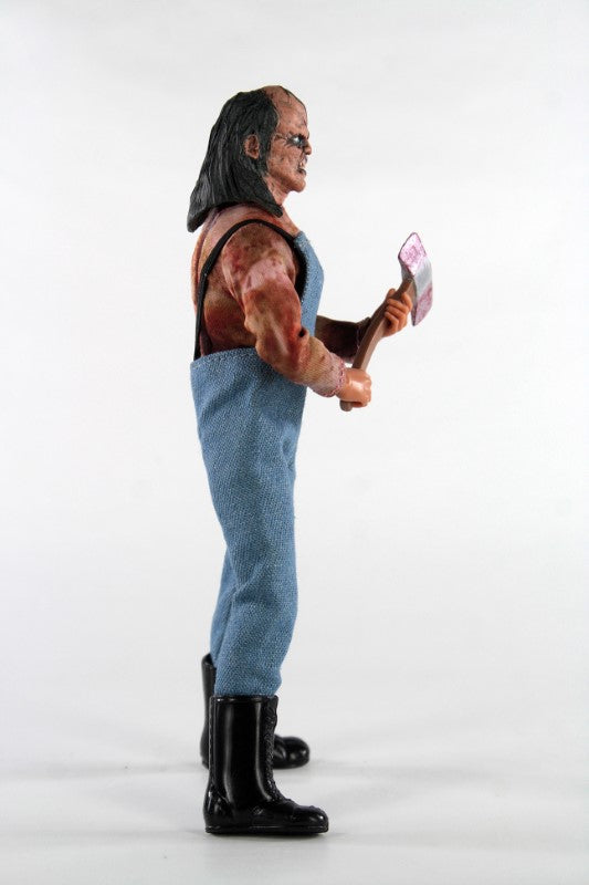 MEGO 8" Hatchet figurine of Victor Crowley, showcasing intricate details and 26 points of articulation for dynamic poses.