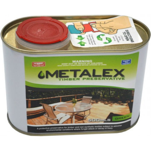 Metalex - Green 500ml wood preservative for protecting timber cut ends from rot and mildew with water-resistant formula.