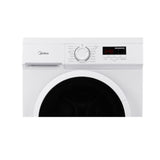 Midea Front Loader Washing Machine (5kg) with 15 wash programs, 1000 RPM spin, and supersized door for easy loading.