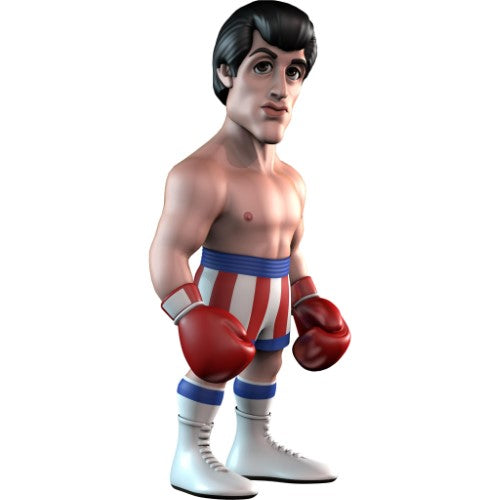 Collectible MINIX figurine of Rocky Balboa from Rocky IV, showcasing his determined expression and iconic boxing attire.