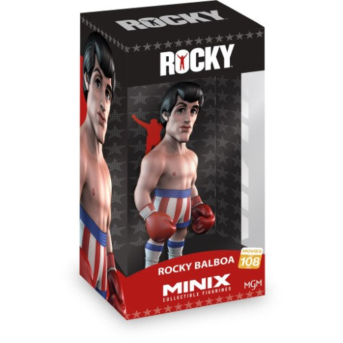 Rocky Balboa collectible figurine with boxing attire and determined expression, perfect for fans and collectors.