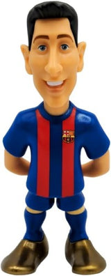 Collectible PVC figurine of Robert Lewandowski, 12 cm, in display box, celebrating football heritage and excellence.