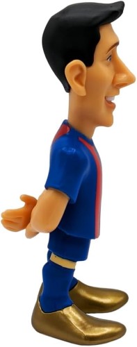 Collectible MINIX figurine of Robert Lewandowski, 12 cm tall, officially licensed, in a display box featuring his likeness.