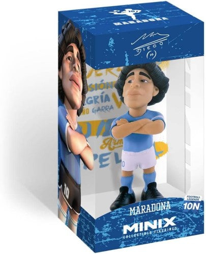 Diego Maradona Napoli collectible figurine, 19 x 9 x 8 cm, depicting the iconic player in his legendary kit.