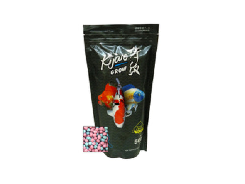 Kijaro Grow 500g fish food for Goldfish, Tropical Fish, and African Cichlids, enhances growth and keeps water clear.