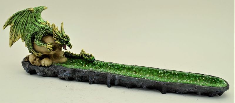Green Dragon Incense Burner showcasing intricate dragon design, perfect for creating a tranquil ambiance and enhancing rituals.
