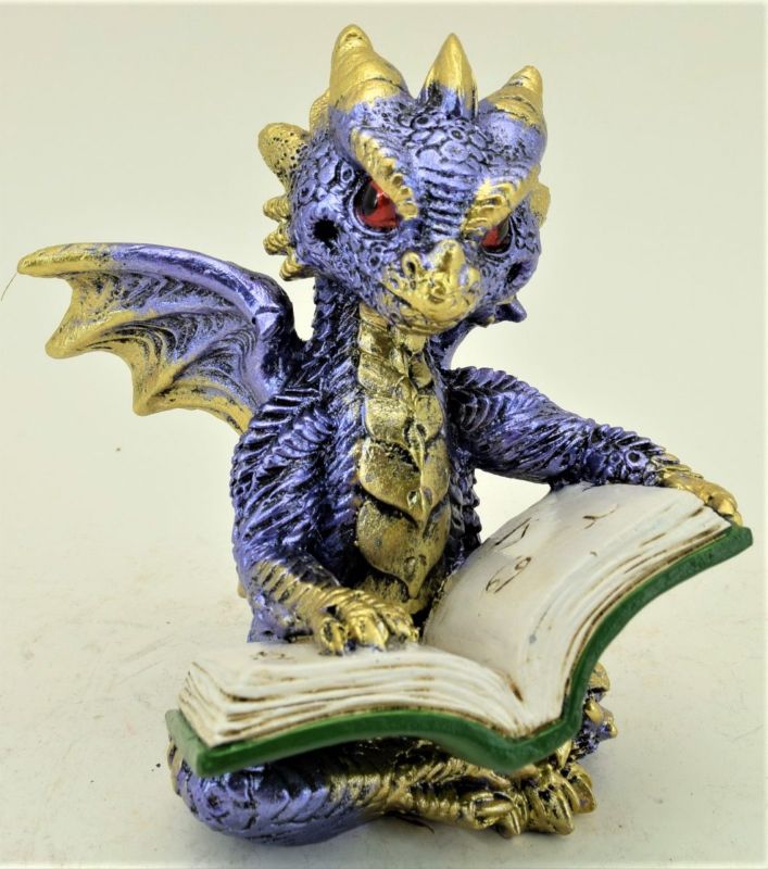 Ornament - Blue Dragon Reading Book