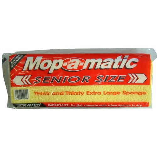 Highly absorbent cellulose sponge refills for Raven Mop-a-matic Senior, ideal for efficient and eco-friendly cleaning.