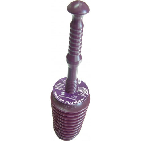 Master Plunger 500 All Purpose efficiently clears clogs in sinks, toilets, and tubs with patented bellows technology.