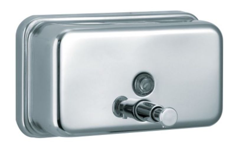 Stainless steel wall-mounted liquid dispenser with 1200ml capacity, ideal for soap, sanitizer, or lotion.