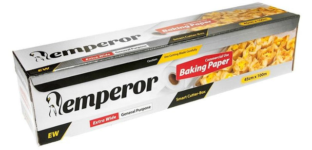 Premium baking paper pack of 6, 450mm x 120m, non-stick, silicone-coated, ideal for effortless baking and easy clean-up.