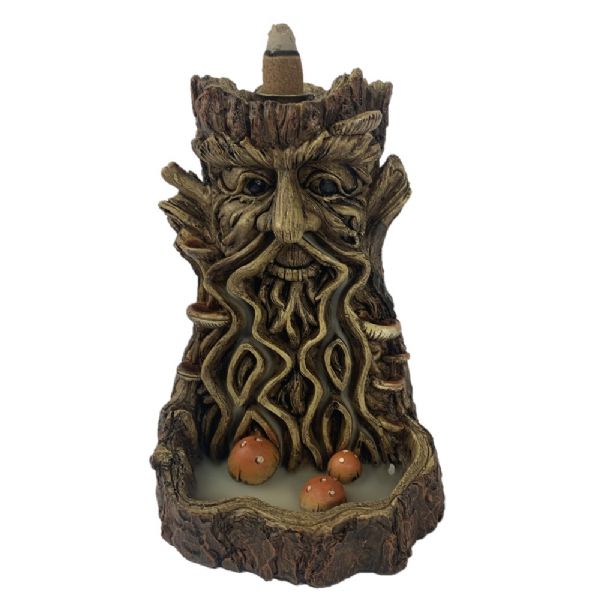 Intricately designed Tree Man backflow incense burner with cascading smoke for a tranquil ambiance, perfect for meditation spaces.